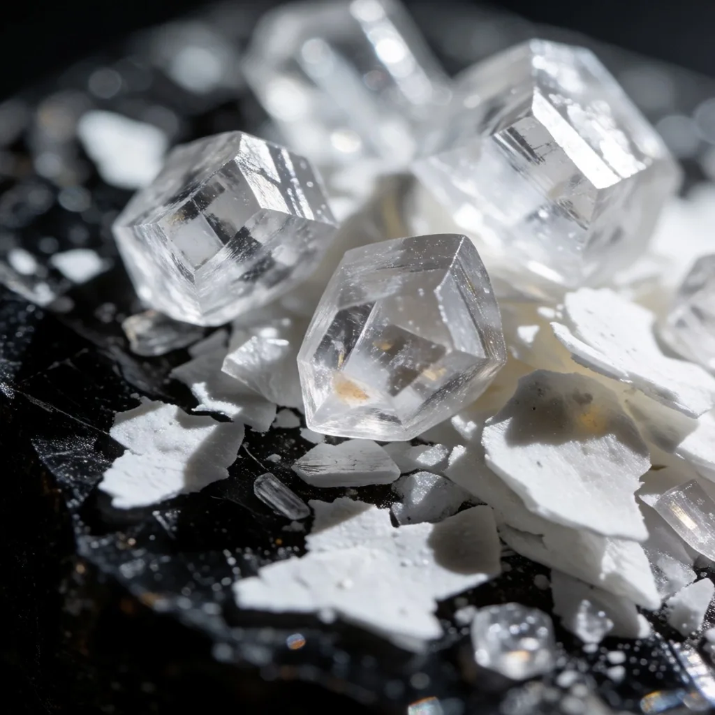 Mineral salt crystal macro photography